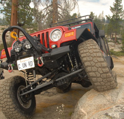 Jeep on Rocks, Slickrock Trail, N. CA